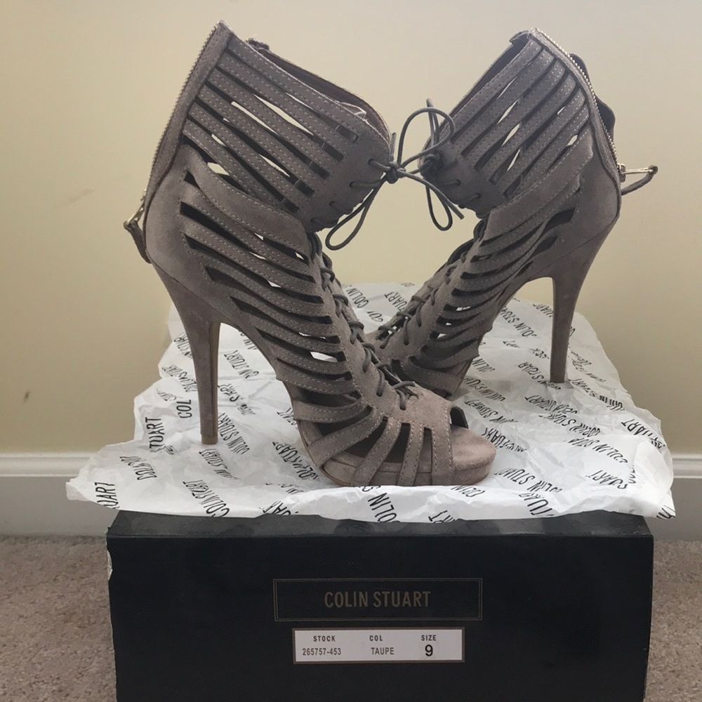 Colin Stuart leather laceup heels